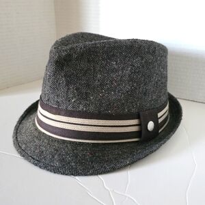 Vintage Perry Ellis Classic Tweed  Fedora Hat Mens
